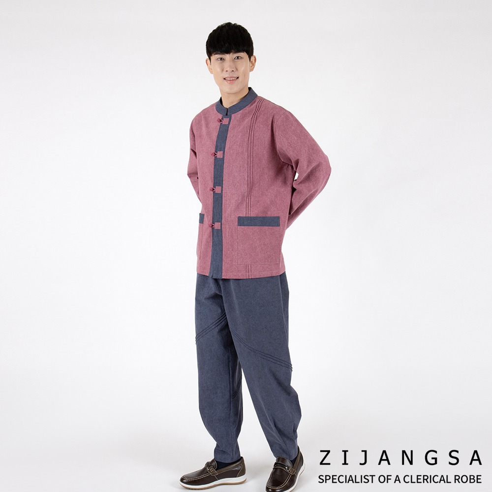 [10152] (남) 16수 선염배색 라운드 2피스 / 생활한복 개량한복 법복 절복