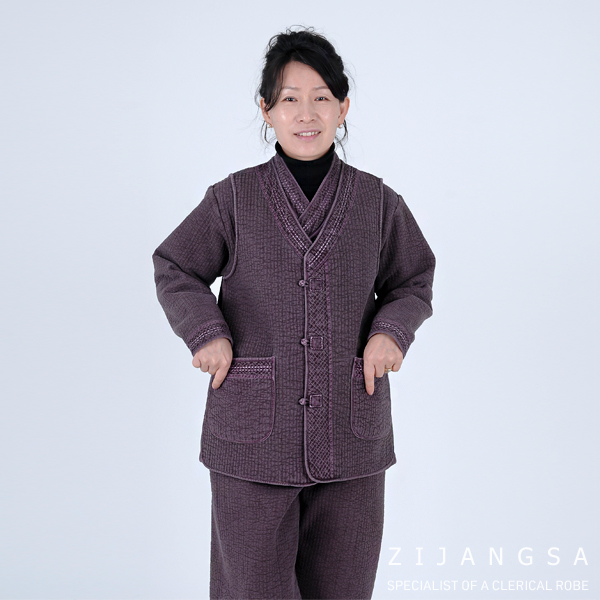 [20009] (남여공용) 담누비 브이 3피스 한벌 한복 사찰복 절복 생활한복 개량한복 템플스테이